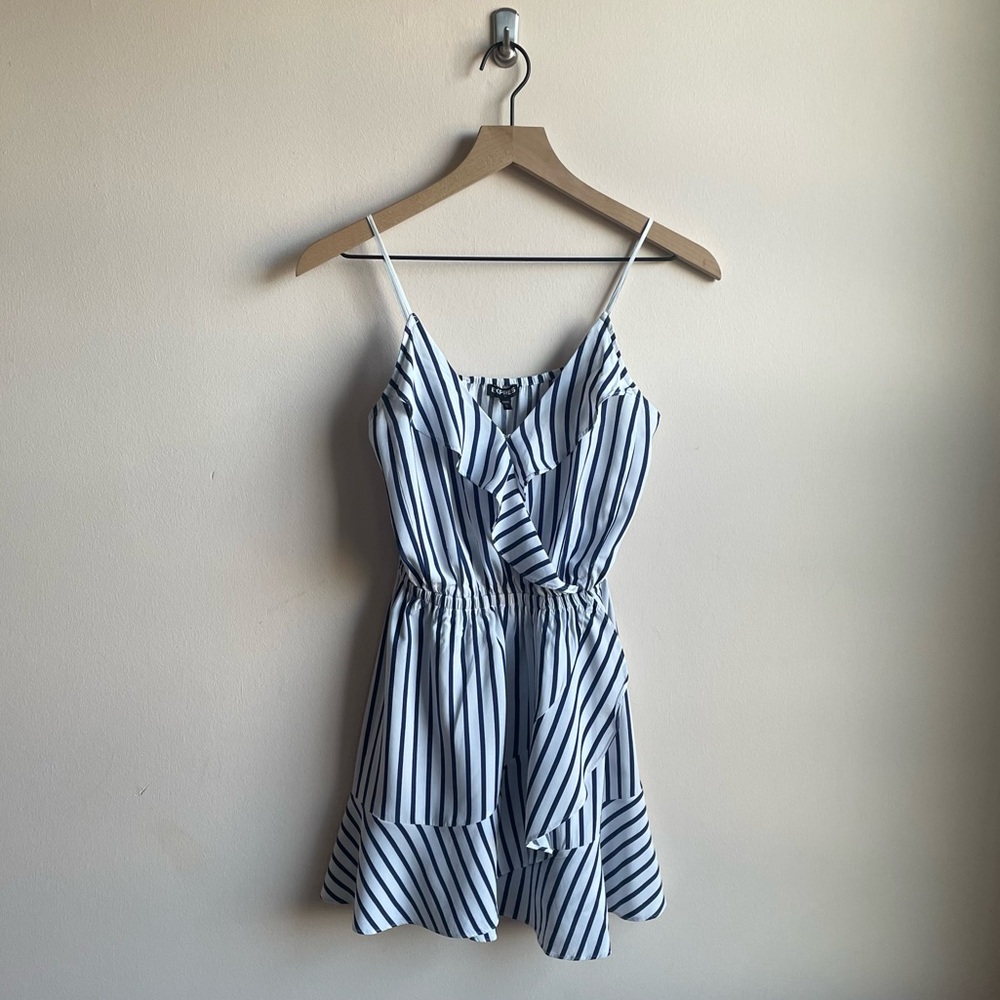 Express White & Blue Striped Summer Dress